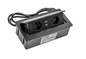 Gniazdo Chowane Wpuszczane W Blat Soft Usb Czarne