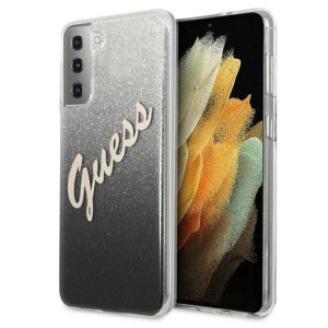 Guess czarne hard case Glitter Vintage Logo Samsung Galaxy S21 Guess Czarny