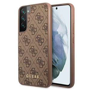  brązowy/brown hard case 4G Metal Gold Logo  Samsung Galaxy S22 Guess