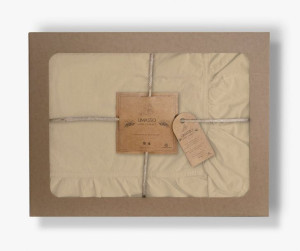 Pościel bawełniana AKDENIZ CREAM 200x220 STONEWASHED