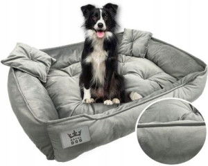 Legowisko dla psa RoyalDog + poduszki 80x65cm L, welurowe antyalergiczne
