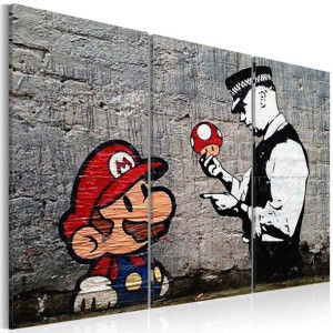 Obraz - Super Mario Mushroom Cop by Banksy [Rozmiar: 120X80]