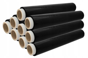9x Folia Stretch 1,5 Kg Strecz Do Pakowania Czarna