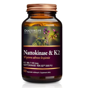 Nattokinase & K2 Mk-7 100mcg wspiera zdrowe krążenie suplement diety 60 kap