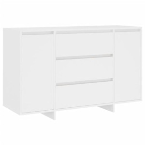 Komoda z 3 szufladami, biała, 120x41x75 cm, płyta wiórowa