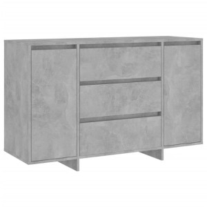 Komoda z 3 szufladami, szarość betonu, 120x41x75 cm, płyta