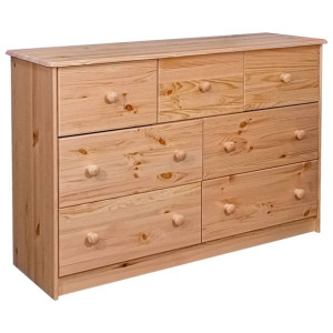 Komoda z 7 szufladami, 113x35x73 cm, lite drewno sosnowe