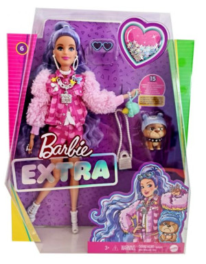 Barbie Lalka Extra Moda Fioletowe Fale