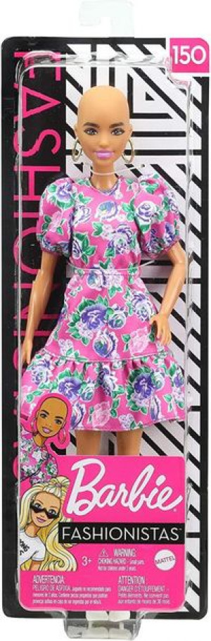 Barbie Lalka Fashionistas Bez Włosów Suknia Kwiaty
