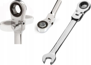 Klucz Płasko-oczkowy Z Grzechotką Łamany Crv 13mm