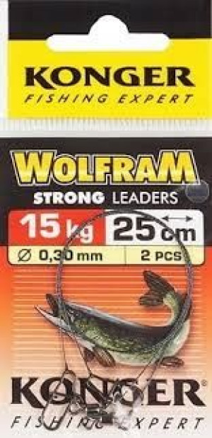KONGER Przypon wolframowy 15kg 0,30mm 25cm 2szt.