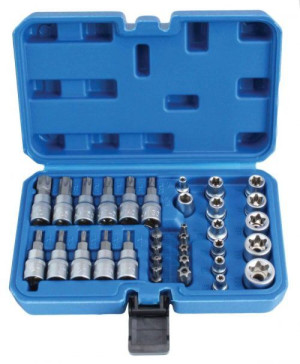 S-34tes- Klucze Nasadowe Torx 3/8'' Zestaw 34 Elem