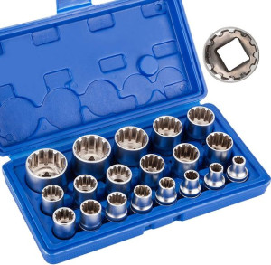 Zestaw Nasadek 1/2 Nasadki Spline 12-kąt 8-32 19el