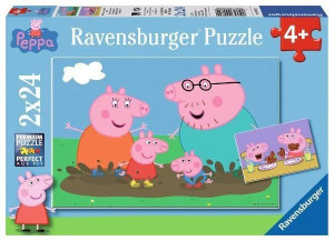 Ravensburger Puzzle 2x24el Peppa Zabawa W Błocie