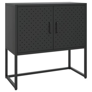 Szafka boczna, czarna, 75x35x75 cm, stal