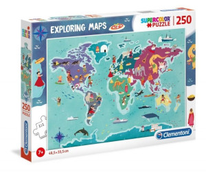 Clementoni Puzzle 250 El Mapa Świata Mieszkańcy