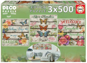 Educa Puzzle 3x500 El Ogród Wiejski