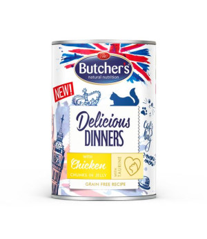 BUTCHER'S Delicious Dinners kawałki z kurczakiem w galaretce 400g (kot)