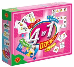 Alexander Gra 4w1 Dziewczyny Piotruś Domino Puzzle