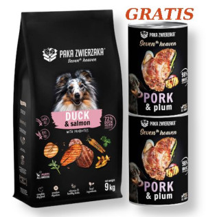 Paka Zwierzaka -Seventh heaven -Kaczka z łososiem (duck & salmon ) 9kg + Sc