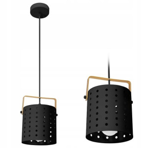 Lampa Sufitowa Wisząca Metal Czarna Loft Black