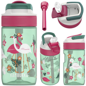 Butelka dla dzieci ze słomką Kambukka Lagoon Pink Flamingo 400ml Bidon trit