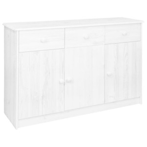 Szafka z 3 szufladami, biała, 113x35x73 cm, drewno sosnowe