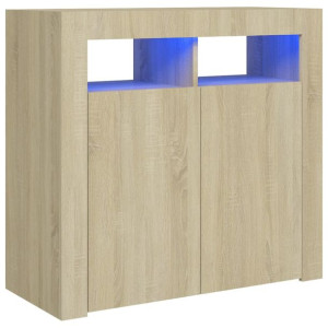 Szafka z oświetleniem LED, dąb sonoma, 80x35x75 cm