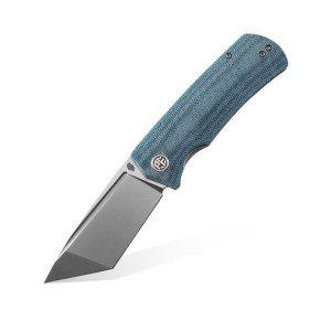 Nóż składany Petrified Fish Beluga Tanto PF-P0T BMW Blue Micarta