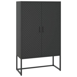 Szafka, czarna, 80x35x135 cm, stal