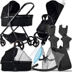 Wózek 2w1 Ibebe Ice 04 Black I Adaptery Cybex Mc