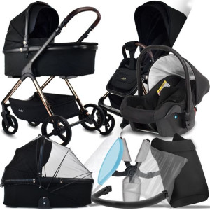 Wózek 3w1 Ibebe Ice 01 Black I Kite Karwala