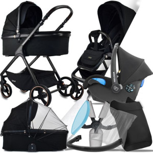Wózek 3w1 Ibebe Ice 04 Black I Citi 0-13 Kg