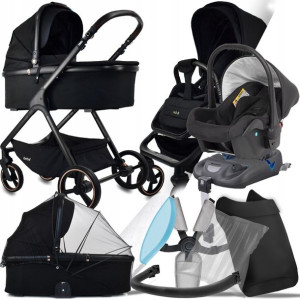 Wózek 4w1 Ibebe Ice 04 Black I Kite Karwala Baza