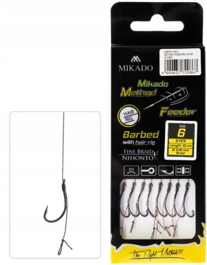 Przypon Method Feeder Z Włosem Hak12, 0.12mm/10cm