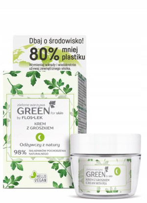 GREEN FOR SKIN Zielone warzywa Krem z groszkiem na noc 50ml - ECO ZESTAW
