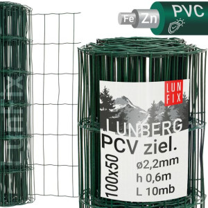 Siatka ogrodzeniowa ocynk + PCV zielona h=0,6m 10m LUNBERG