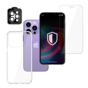 ZESTAW na iPhone 14 Pro Max - 3mk HardGlass, 3mk Clear Case, 3mk Lens Prote
