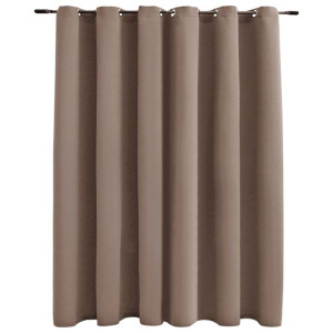 Zasłona zaciemniająca z metalowymi kółkami, taupe, 290x245 cm