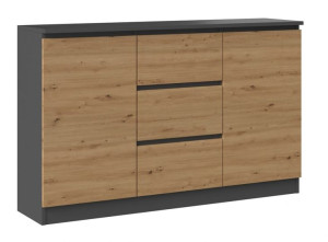 Komoda 2d3s 120cm Szafka Antracyt-dąb Artisan
