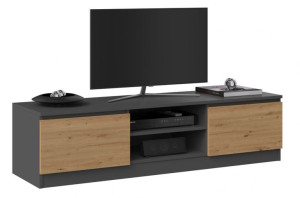 Stolik Szafka Rtv Lcd 140cm Antracyt-dąb Artisan