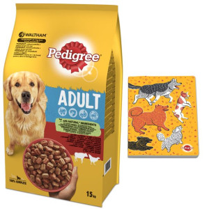 PEDIGREE Adult 15kg (średnie rasy) - sucha karma dla psów z wołowiną i drob