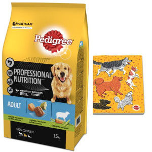 PEDIGREE® Adult Professional Nutrition 15kg z jagnięciną i warzywami- sucha