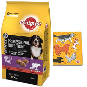 PEDIGREE Adult 15kg (duże rasy) - sucha karma dla psów z wołowiną + Notes G