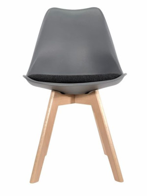 Krzesło skandynawskie do kuchni salonu MONZA DARK GREY - Black Fabric II