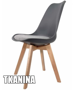 Krzesło skandynawskie do kuchni salonu MONZA DARK GREY - Grey Fabric II