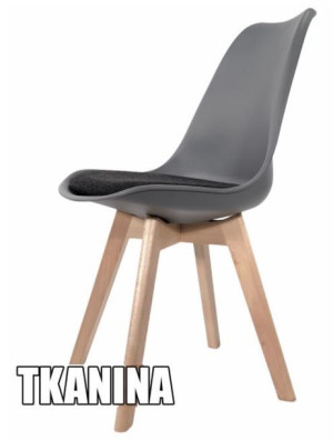 Krzesło skandynawskie do kuchni salonu MONZA DARK GREY Pro - Black Fabric V