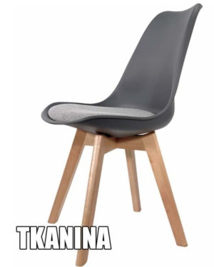 Krzesło skandynawskie do kuchni salonu MONZA DARK GREY Pro - Grey Fabric V