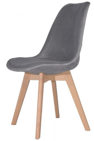 Krzesło skandynawskie do kuchni salonu MONZA GRANDE GREY VELVET
