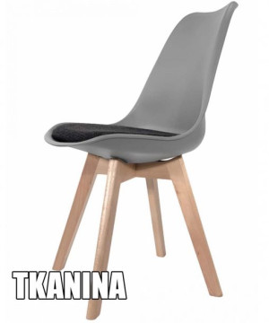 Krzesło skandynawskie do kuchni salonu MONZA LIGHT GREY Pro - Black Fabric